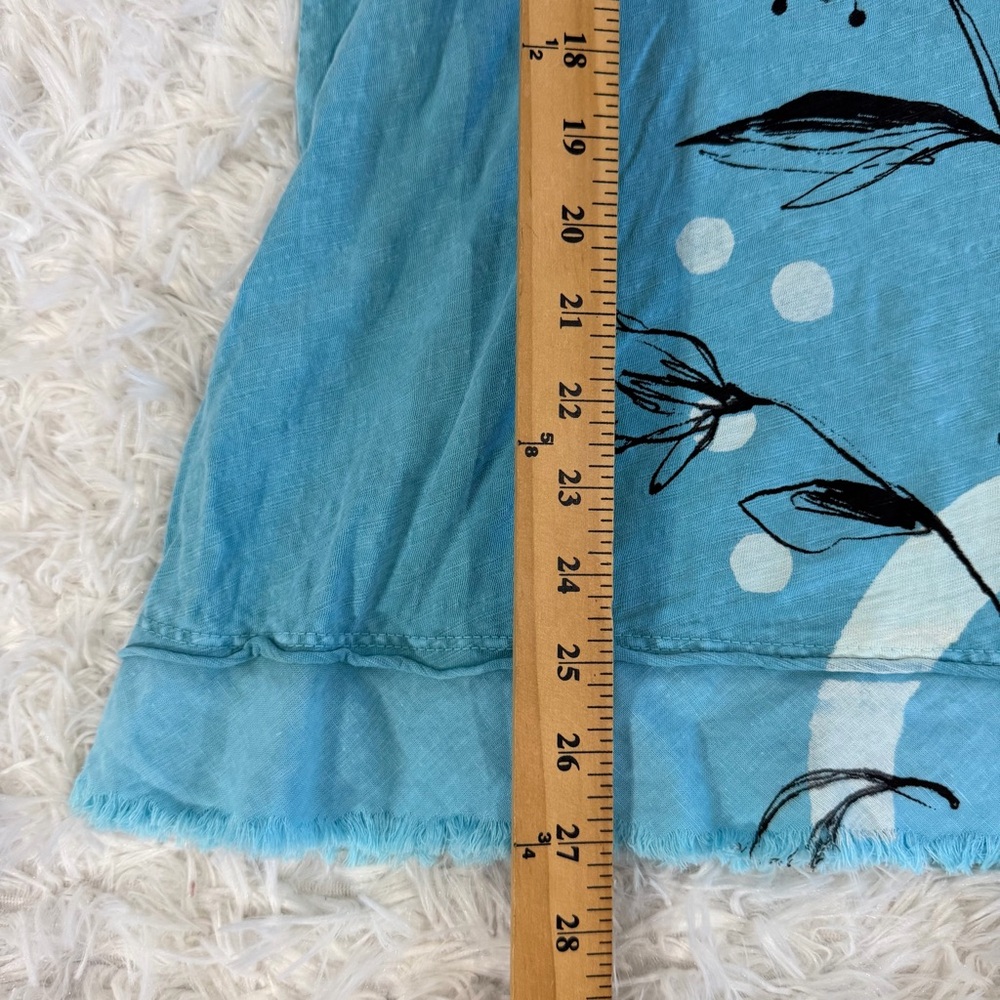 Jess & Jane Womens Mineral Washed Slub Tunic Top Size XL Teal 3/4 Sleeve Artsy - Picture 8 of 10
